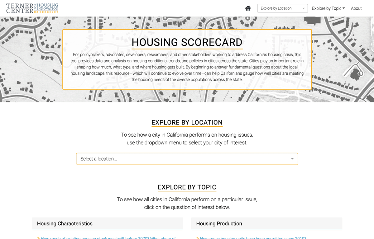 Project Screenshot: Terner Center Housing Scorecard App